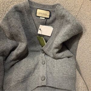 Gucci Women's Gray Knit Cardigan